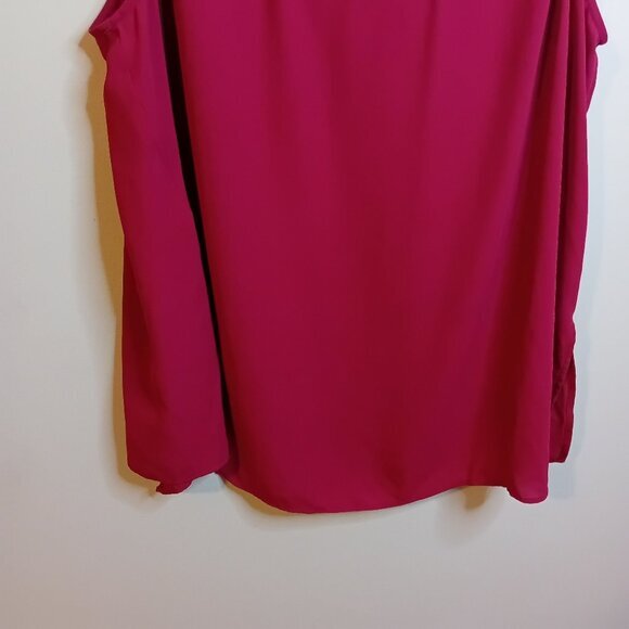NWOT Michel Studio Sheer Cranberry Sleeveless Blouse Size 18 - Picture 6 of 11